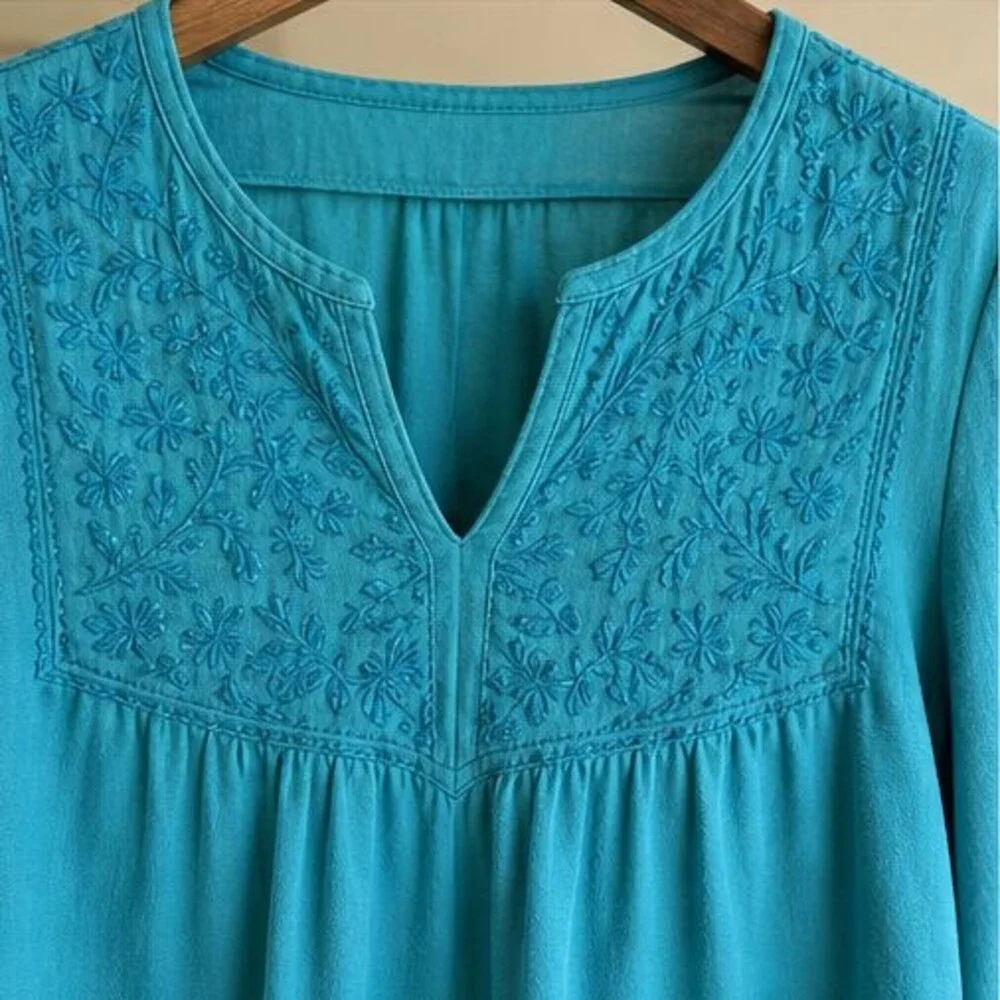 Charcoal Smocked Top